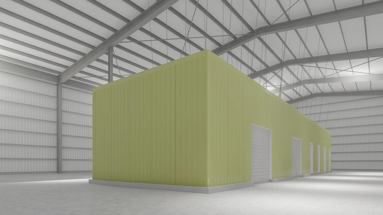 Cuarto frío con paneles aislantes instalados